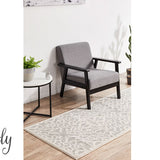 Cameron Silver Diamond Trellis Pattern Rug