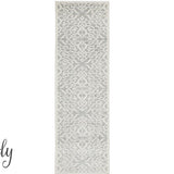 Cameron Silver Diamond Trellis Pattern Rug
