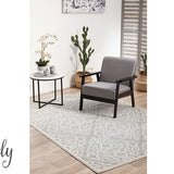 Cameron Silver Diamond Trellis Pattern Rug