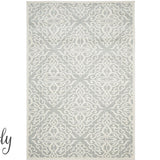Cameron Silver Diamond Trellis Pattern Rug