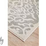 Cameron Silver Diamond Trellis Pattern Rug