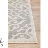Cameron Silver Diamond Trellis Pattern Round Rug