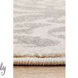Cameron Silver Diamond Trellis Pattern Rug