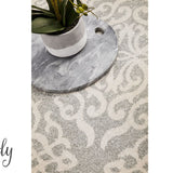 Cameron Silver Diamond Trellis Pattern Rug