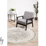 Cameron Silver Medallion Pattern Rug