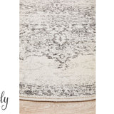 Cameron Silver Medallion Pattern Round Rug