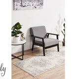 Cameron Silver Medallion Pattern Rug