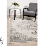 Cameron Silver Medallion Pattern Rug