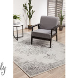 Cameron Silver Medallion Pattern Rug