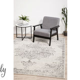 Cameron Silver Medallion Pattern Rug