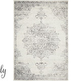 Cameron Silver Medallion Pattern Rug