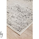 Cameron Silver Medallion Pattern Hallway Runner Rug