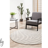 Cameron Silver Tiger Prints Round Rug