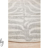 Cameron Silver Tiger Prints Round Rug