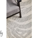 Cameron Silver Tiger Prints Round Rug