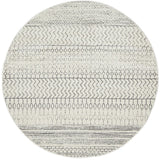 Cameron Silver Ethnic Tribal Pattern Round Rug