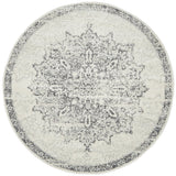 Cameron Silver Medallion Pattern Round Rug