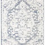 Chloe Ivory Blue Medallion Textured Rug