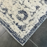 Chloe Ivory Blue Medallion Textured Rug