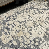 Chloe Ivory Blue Medallion Textured Rug