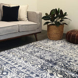 Chloe Blue Ivory Bohemian Diamond Rug