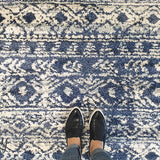 Chloe Blue Ivory Bohemian Diamond Rug