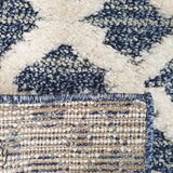 Chloe Ivory Blue Diamond Bohemian Textured Rug