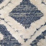 Chloe Ivory Blue Diamond Bohemian Textured Rug