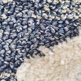 Chloe Ivory Blue Diamond Bohemian Textured Rug