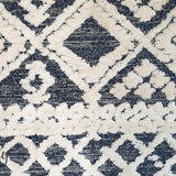 Chloe Ivory Blue Diamond Bohemian Textured Rug