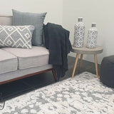 Chloe Ivory Grey Medallion Textured Rug