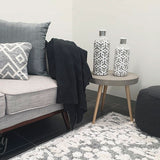 Chloe Ivory Grey Medallion Textured Rug