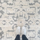 Chloe Ivory Grey Medallion Textured Rug