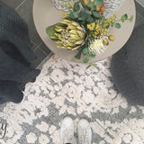 Chloe Ivory Grey Medallion Textured Rug