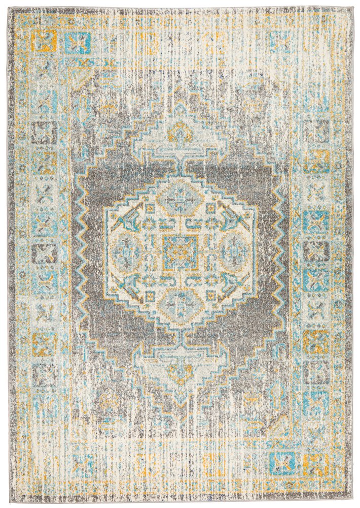Celine Grey Medallion Distressed Rug