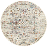 Celine Silver Multi Colour Medallion Round Rug