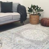 Celine Grey Medallion Distressed Rug