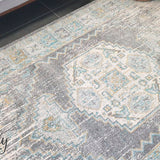 Celine Grey Medallion Distressed Rug