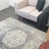 Celine Grey Medallion Distressed Rug
