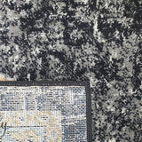 Celine Charcoal Yellow Medallion Distressed Rug