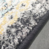 Celine Charcoal Yellow Medallion Distressed Rug