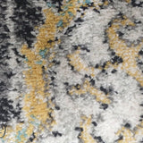 Celine Charcoal Yellow Medallion Distressed Rug