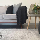 Celine Silver Faded Medallion Distressed Rug