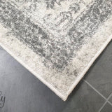 Celine Silver Faded Medallion Distressed Rug