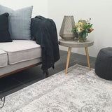 Celine Silver Faded Medallion Distressed Rug