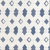 Chloe Ivory Blue Geometric Diamond Textured Rug