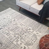 Cameron Silver Aztec Tribal Pattern Rug