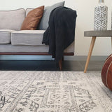 Cameron Silver Aztec Tribal Pattern Rug