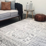Cameron Silver Aztec Tribal Pattern Rug