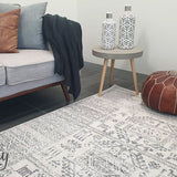 Cameron Silver Aztec Tribal Pattern Rug